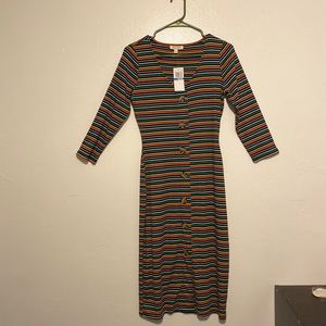 Beautiful striped midi dress. New with tags.